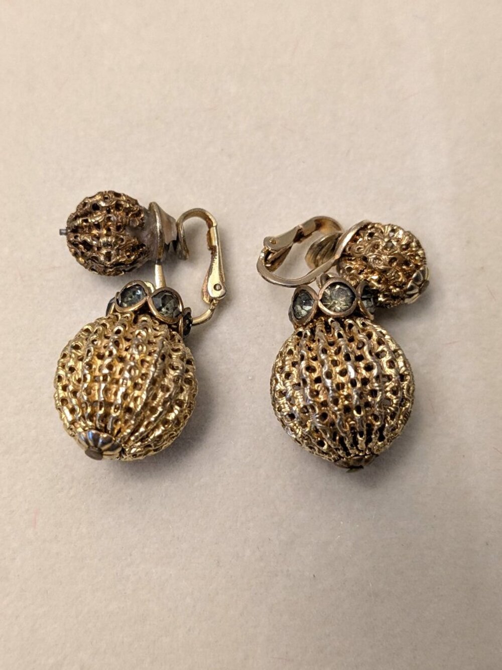 Vogue Clip On Earrings Gold Tone Dangle